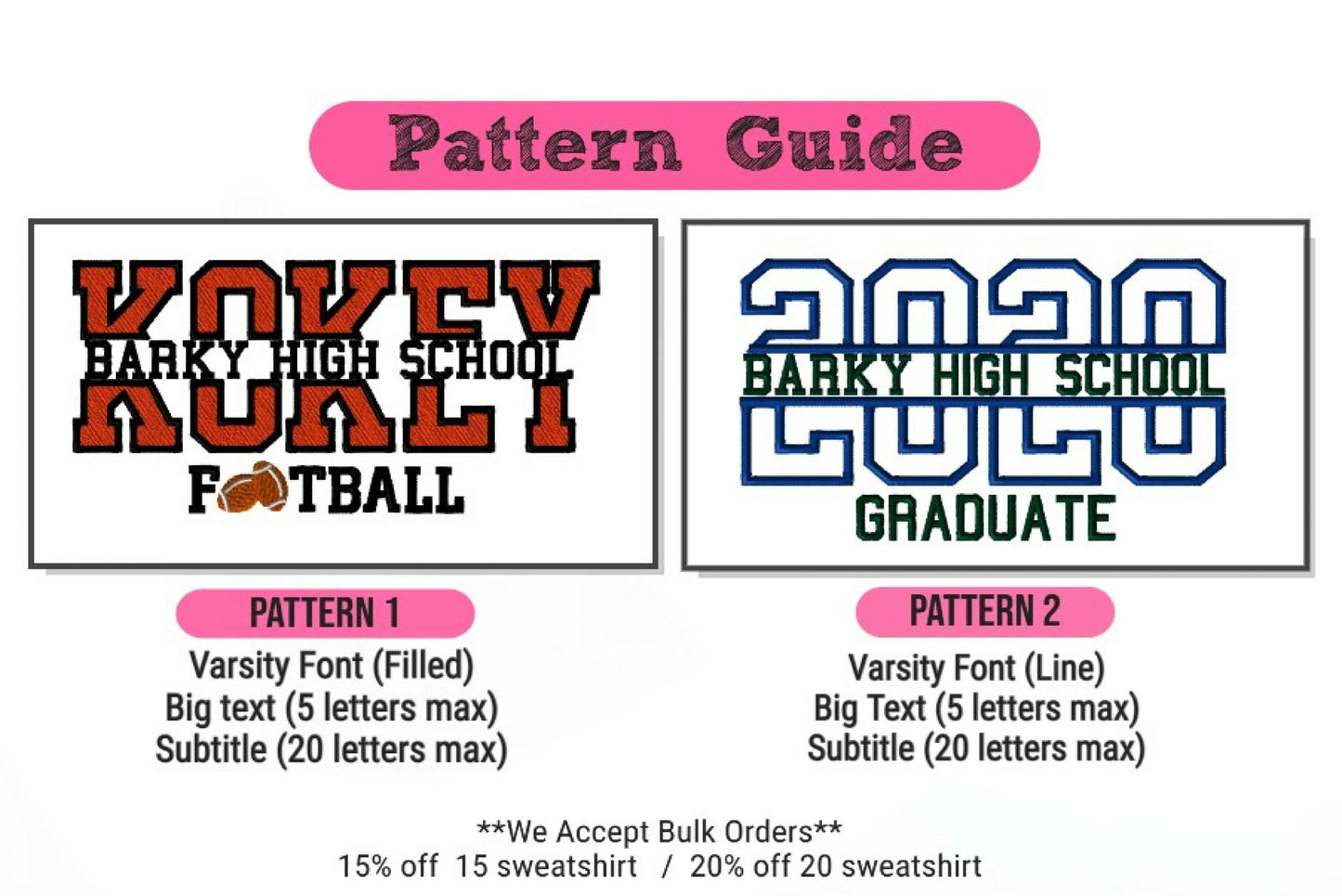 Split Varsity Embroidered Sweatshirt / Graduation Sweatshirt