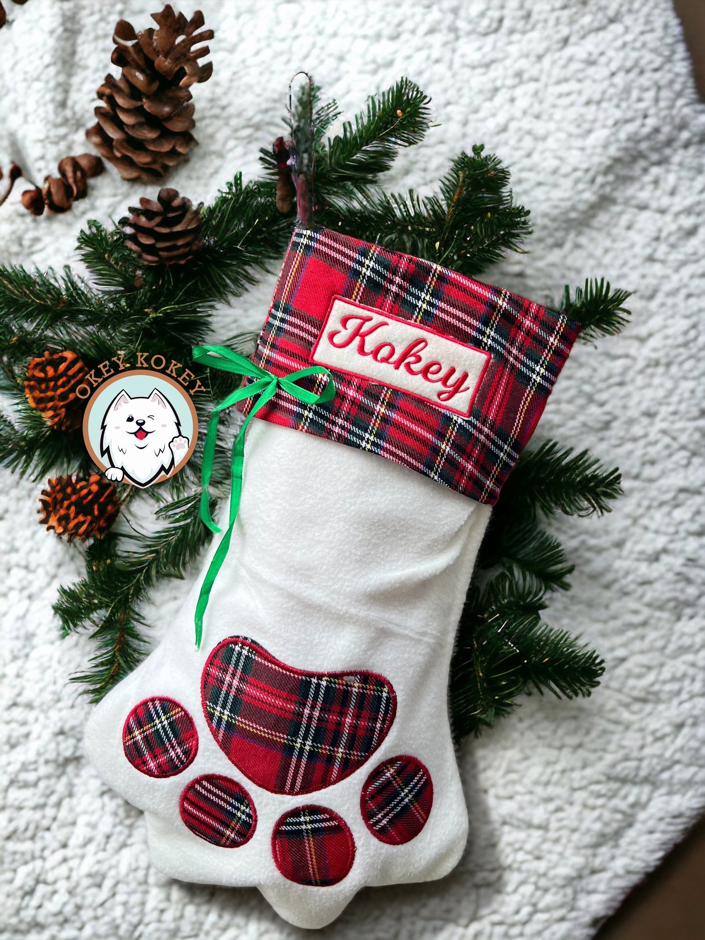Personalized Pet Christmas Stockings / Blank Pet Stockings / Embroidered Christmas Stockings / Paw Print / Christmas Decoration / Gift