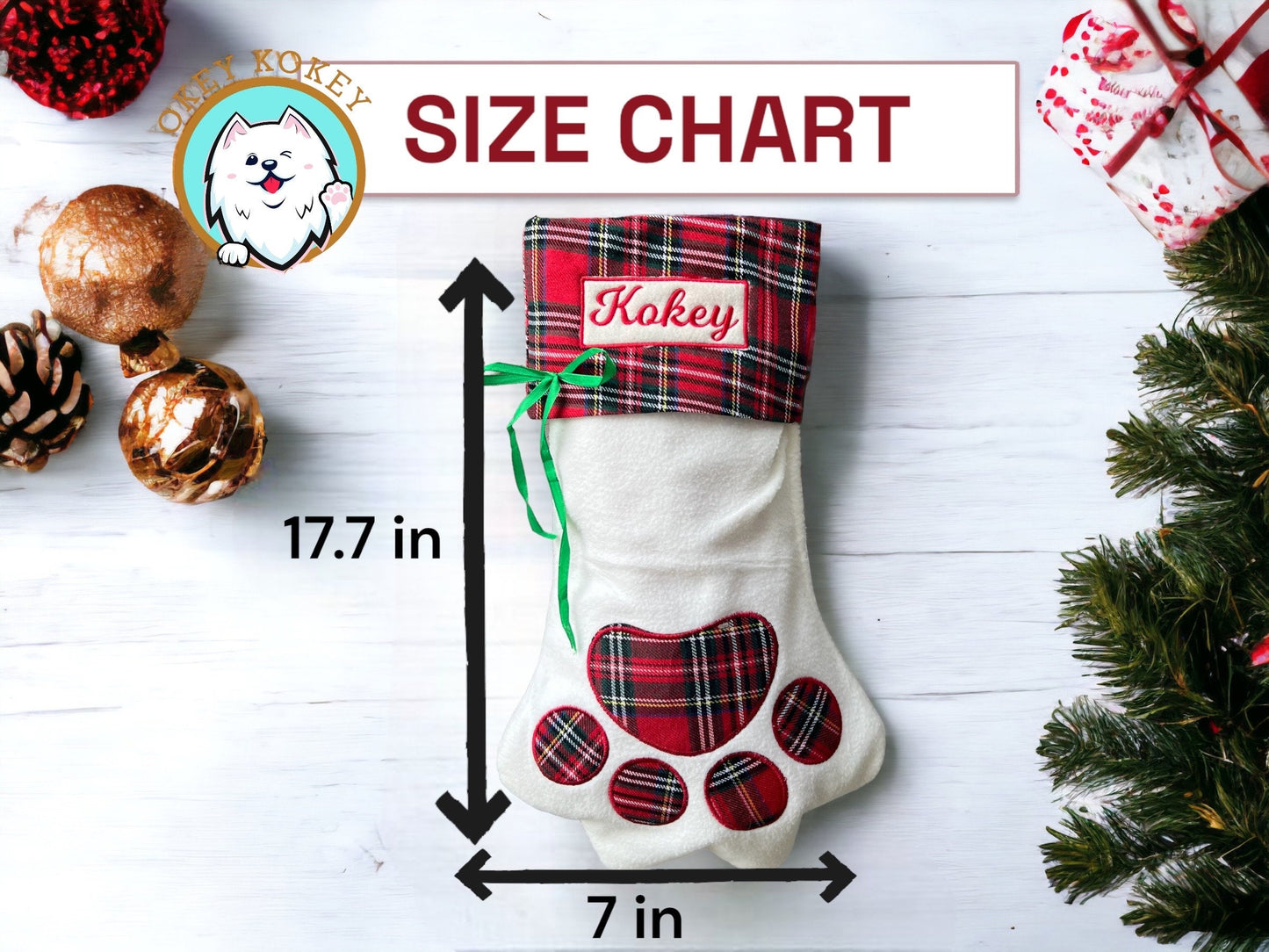 Personalized Pet Christmas Stockings / Blank Pet Stockings / Embroidered Christmas Stockings / Paw Print / Christmas Decoration / Gift
