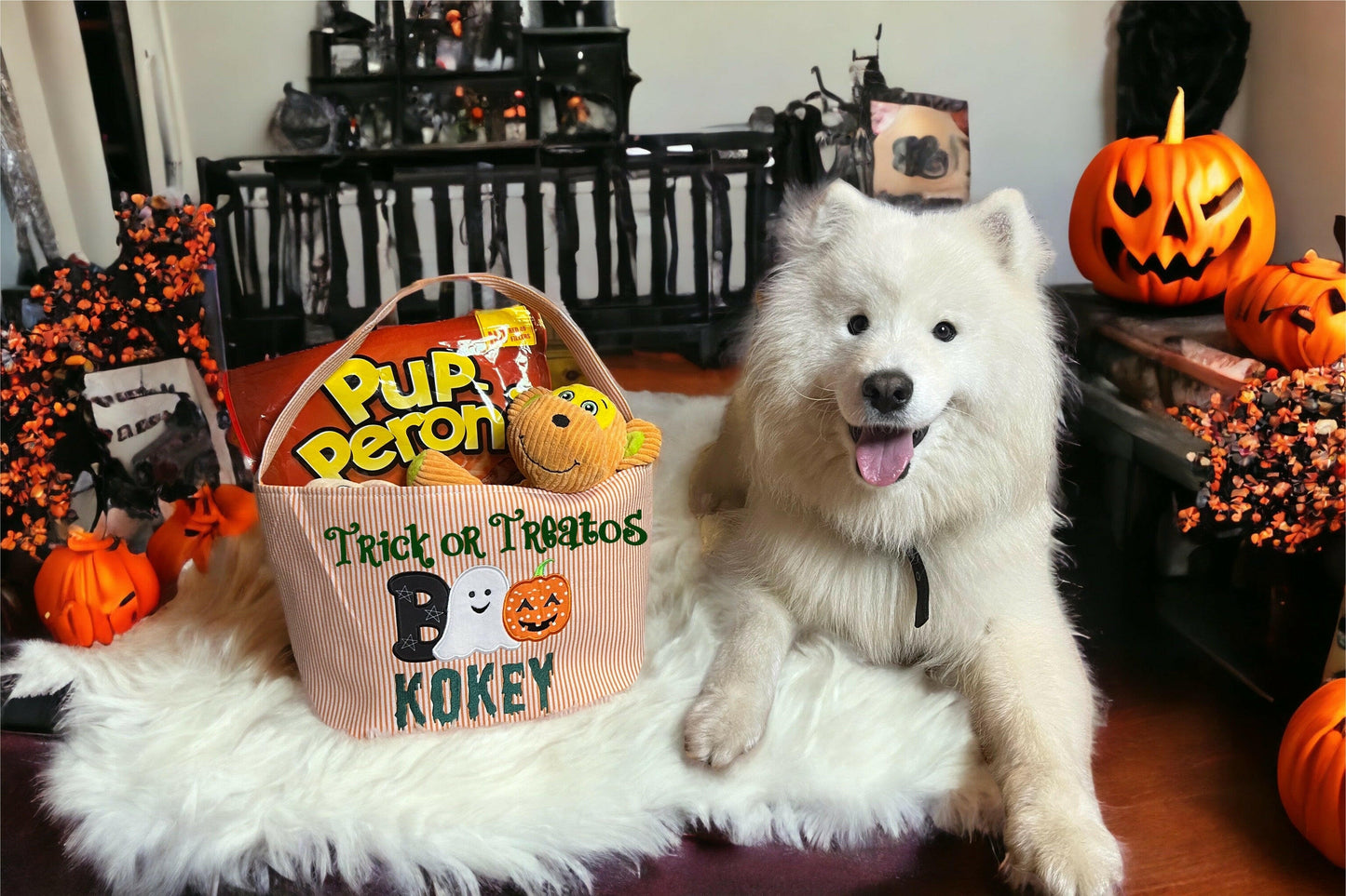 Personalized Halloween Candy Bucket with Applique