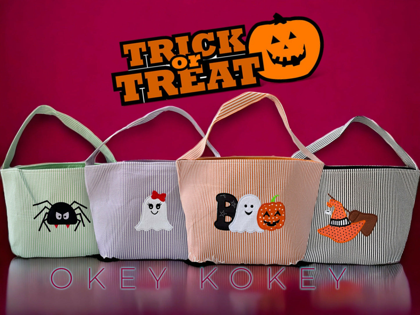 Personalized Halloween Candy Bucket with Applique