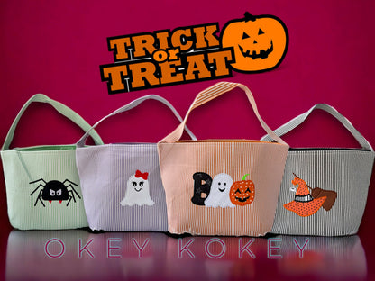 Personalized Halloween Candy Bucket with Applique