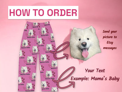 Custom Portrait Women's Pajama Pants, Personalized Sleepwear for Her, Customized PJ Bottoms, Photo Pajama Trousers, Christmas Gift for Wife